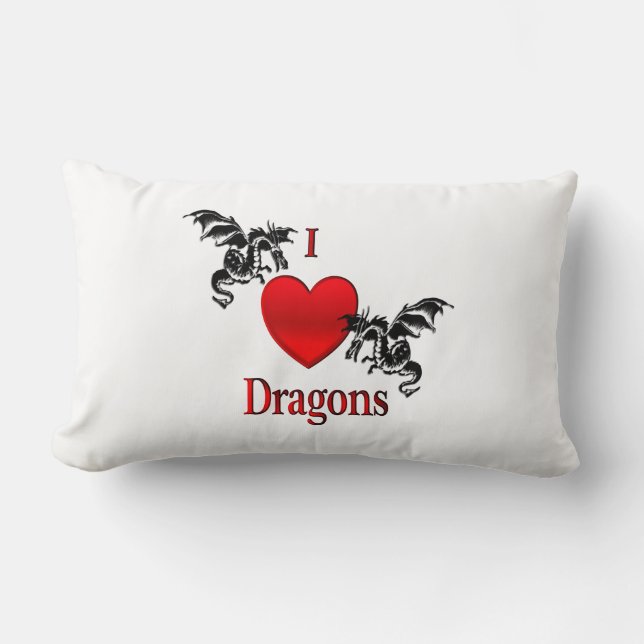 I Heart Dragons Lumbar Cushion (Front)