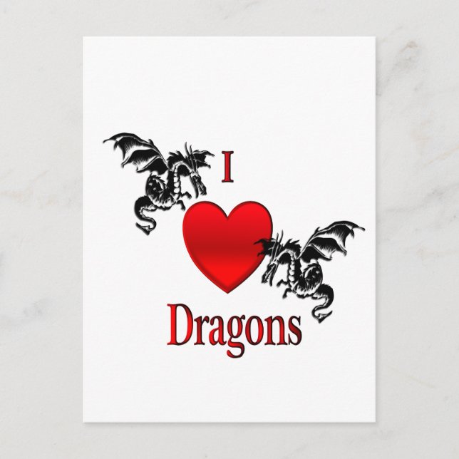 I Heart Dragons Postcard (Front)