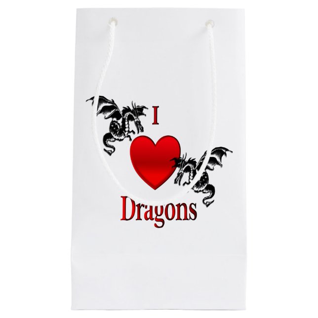 I Heart Dragons Small Gift Bag (Front)