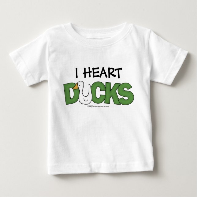 I Heart Ducks Baby T-Shirt (Front)