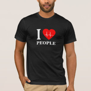 I heart ekg I love people T-shirt