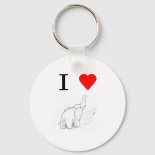 I heart elephants key ring