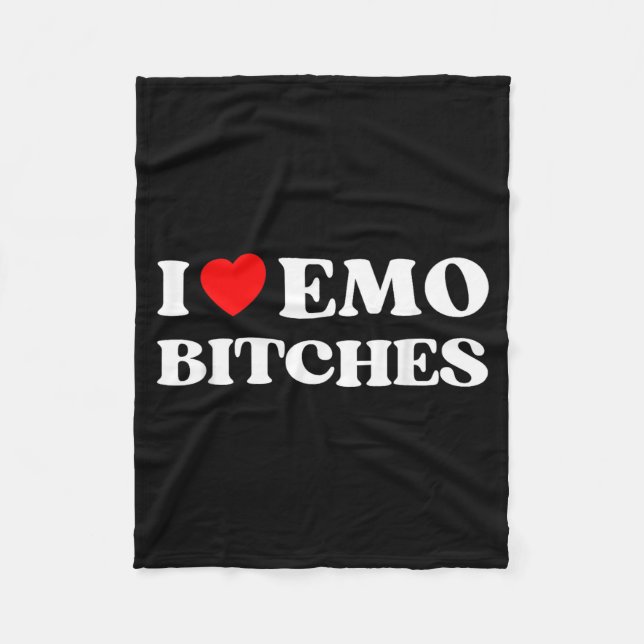 I Heart Emo Es Funny Quote Red Heart Emo Girl Styl Fleece Blanket (Front)