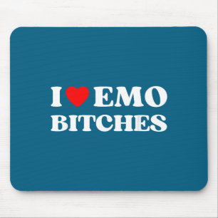 I Heart Emo Es Funny Quote Red Heart Emo Girl Styl Mouse Pad
