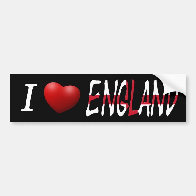 I Heart England on English Flag bscnt Bumper Sticker (Front)