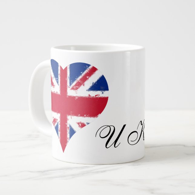 I Heart England UK British Flag Large Coffee Mug (Front Left)