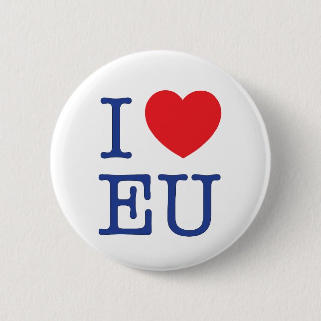 "I Heart EU" Badge / Pin / button (Front)