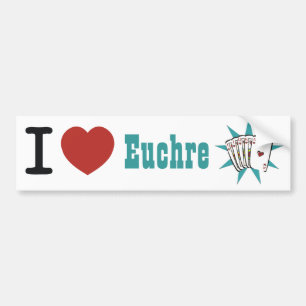 I Heart Euchre Bumper Sticker