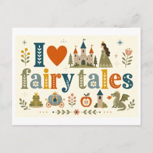 "I [Heart] Fairy Tales" Postcard
