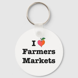 I Heart Farmers Markets Key Ring