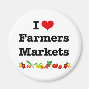 I Heart Farmers Markets Magnet