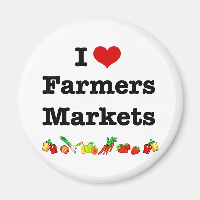 I Heart Farmers Markets Magnet (Front)