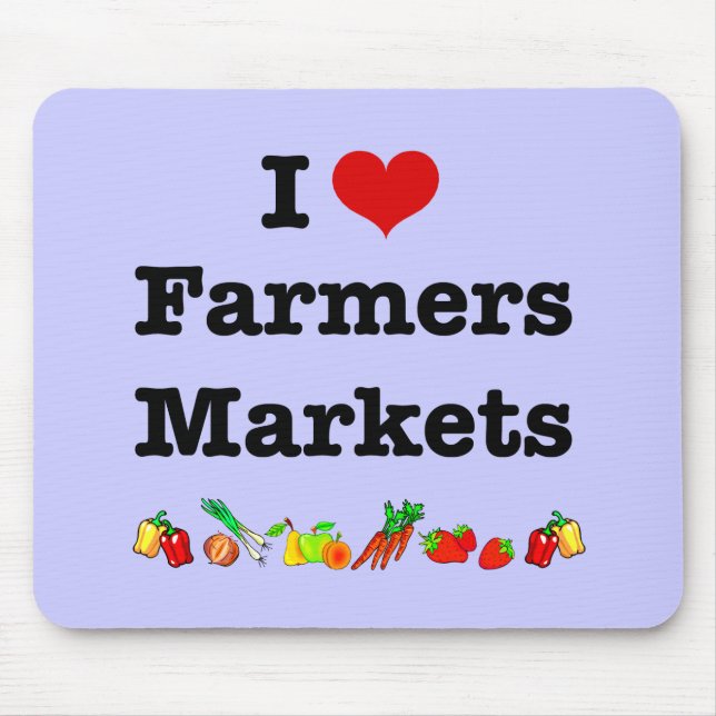 I Heart Farmers Markets Mouse Pad (Front)
