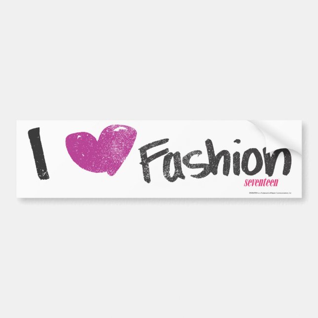I Heart Fashion Aqua Bumper Sticker (Front)