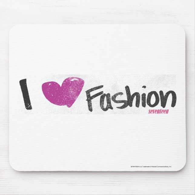 I Heart Fashion Aqua Mouse Pad (Front)