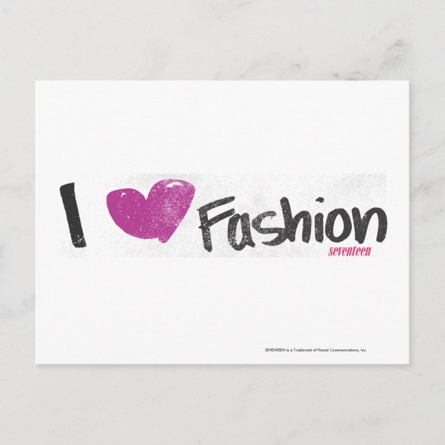 I Heart Fashion Aqua Postcard (Front)