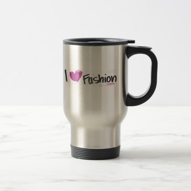 I Heart Fashion Aqua Travel Mug (Right)