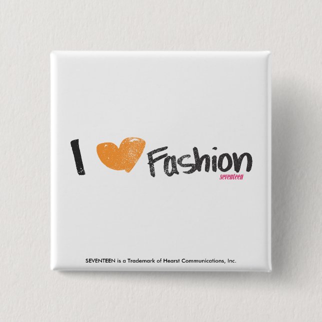 I Heart Fashion Orange 15 Cm Square Badge (Front)