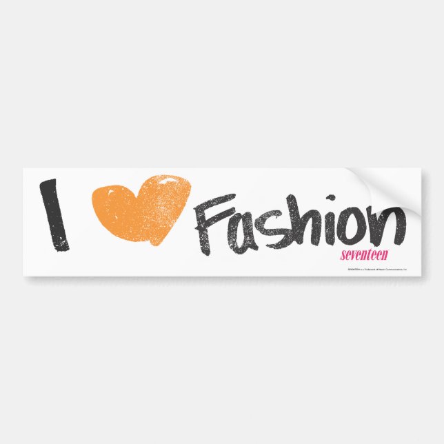 I Heart Fashion Orange Bumper Sticker (Front)