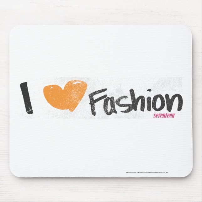 I Heart Fashion Orange Mouse Pad (Front)