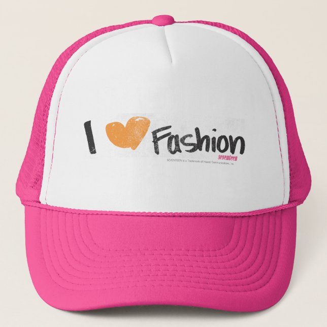 I Heart Fashion Orange Trucker Hat (Front)