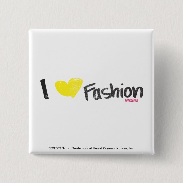 I Heart Fashion Pink 15 Cm Square Badge (Front)
