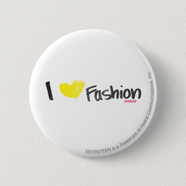 I Heart Fashion Pink 6 Cm Round Badge (Front)