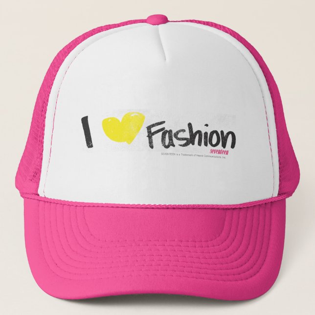 I Heart Fashion Pink Trucker Hat (Front)