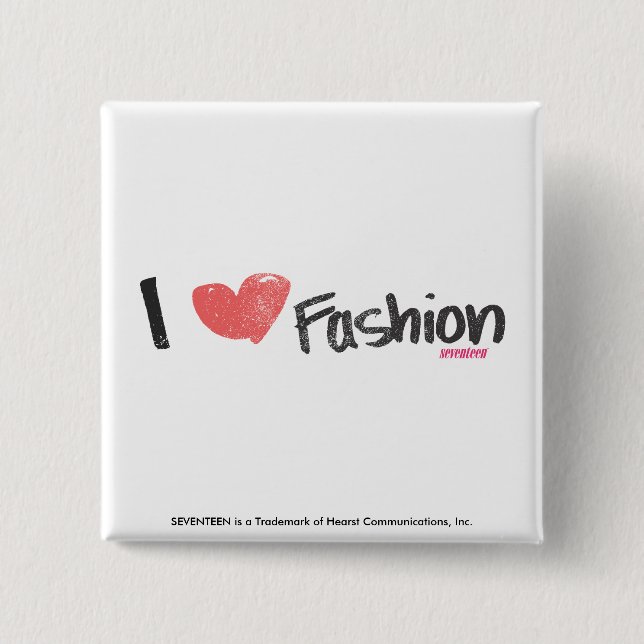 I Heart Fashion Purple 15 Cm Square Badge (Front)