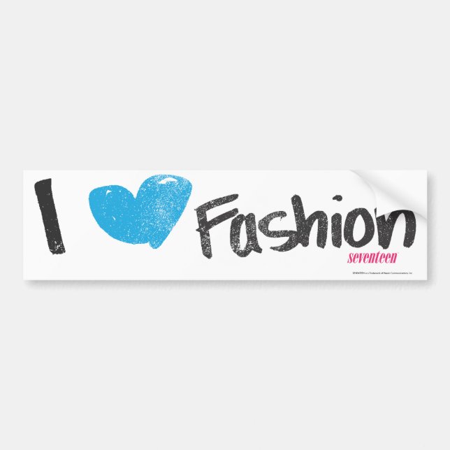I Heart Fashion Yellow Bumper Sticker (Front)