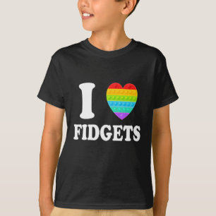 I Heart Fidget I Love Fidgets Pop It Heart T-Shirt