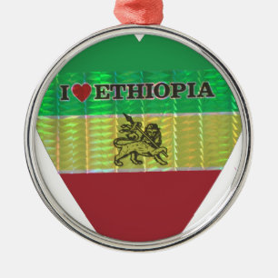 I Heart Flag - Love Ethiopia Red Golden Green Ho Metal Tree Decoration