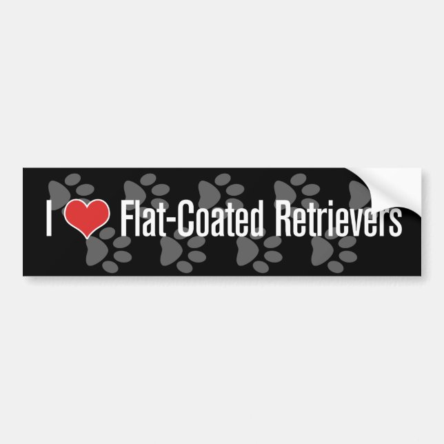 I (heart) Flat-Coated Retrievers Bumper Sticker (Front)