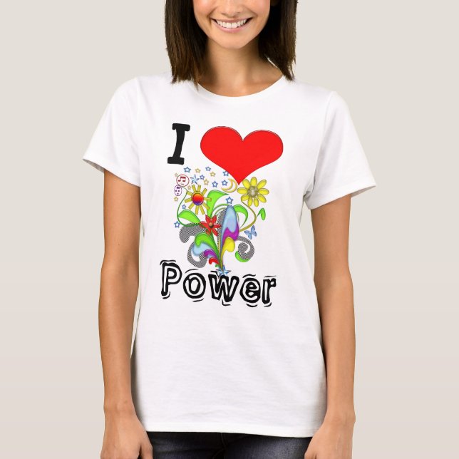 I Heart Flower Power T-Shirt (Front)