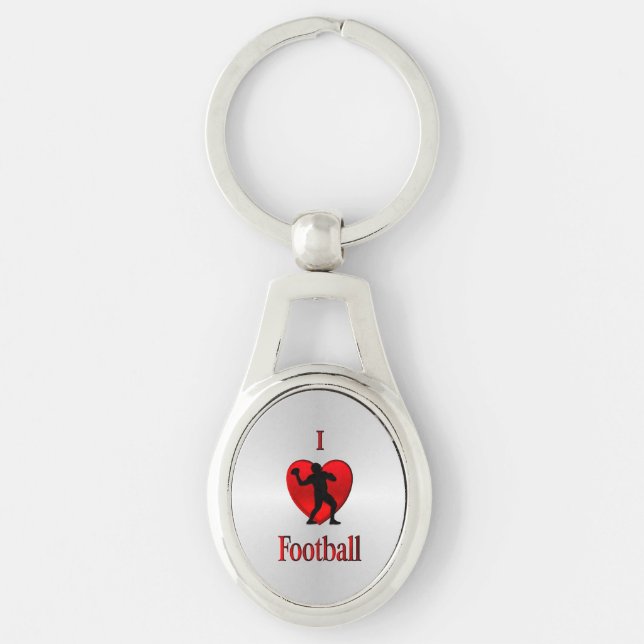 I Heart Football Key Ring (Front)