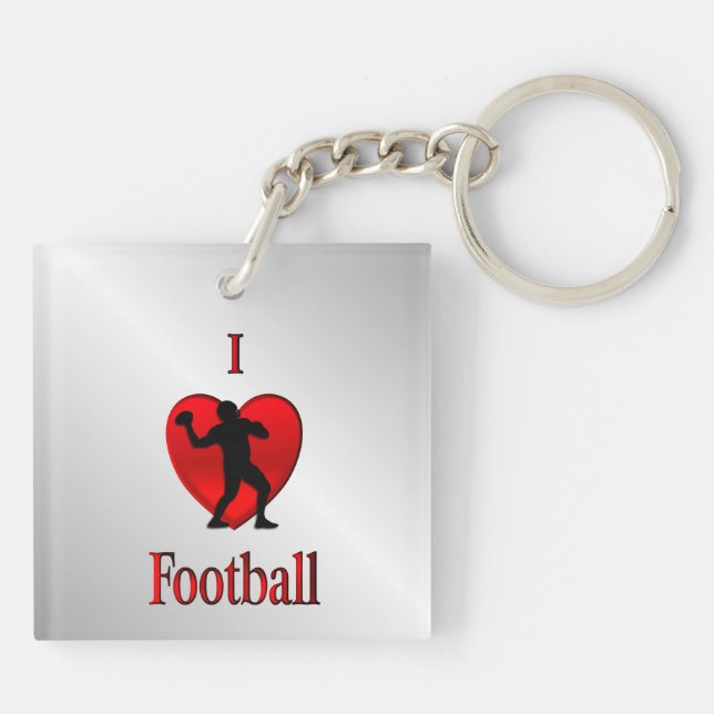 I Heart Football Key Ring (Back)