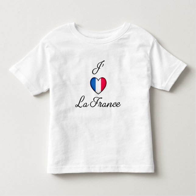 "I heart France" French Pride "J'adore La France" Toddler T-Shirt (Front)