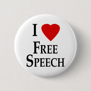 I Heart Free Speech 6 Cm Round Badge