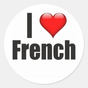I Heart French Classic Round Sticker
