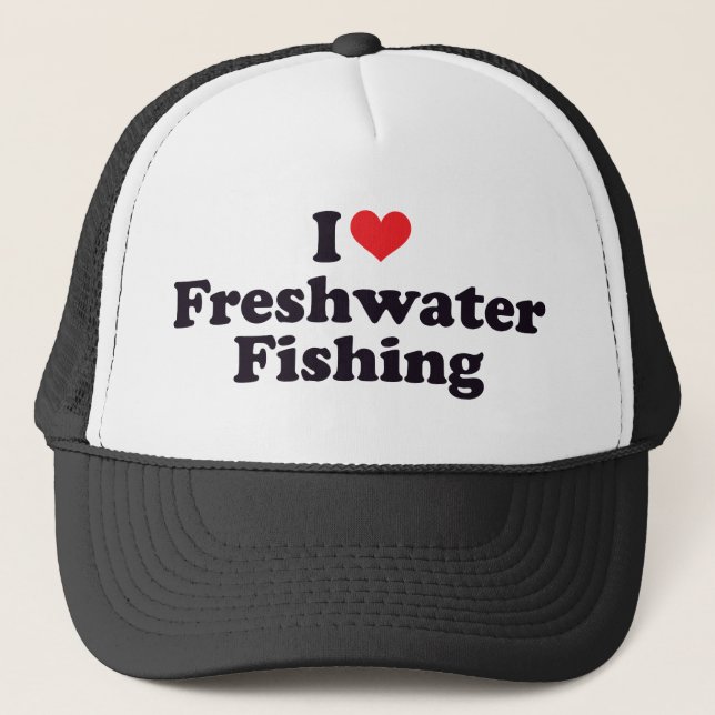 I Heart Freshwater Fishing Trucker Hat (Front)