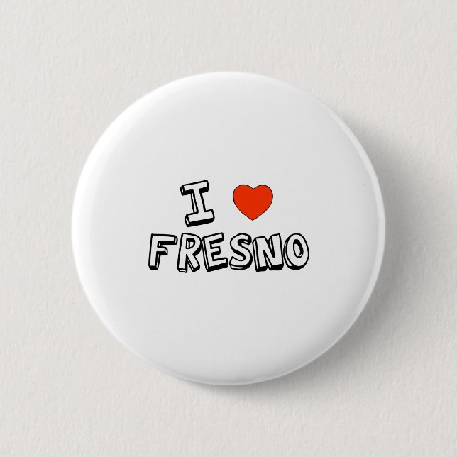I Heart Fresno 6 Cm Round Badge (Front)