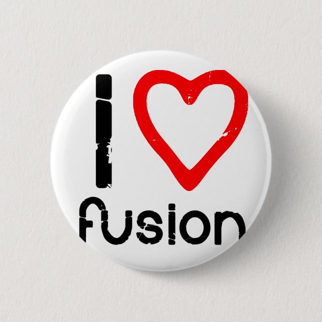 I Heart Fusion 6 Cm Round Badge (Front)
