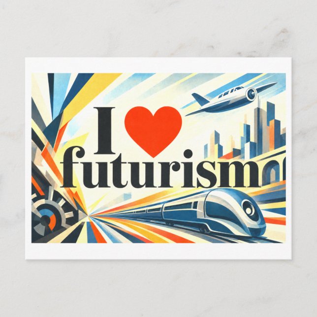 "I [Heart] Futurism" Postcard (Front)