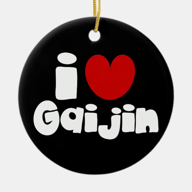 i heart Gaijin Ceramic Tree Decoration (Front)