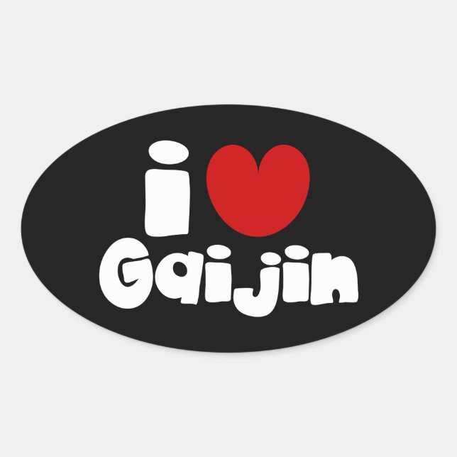 i heart Gaijin Oval Sticker (Front)