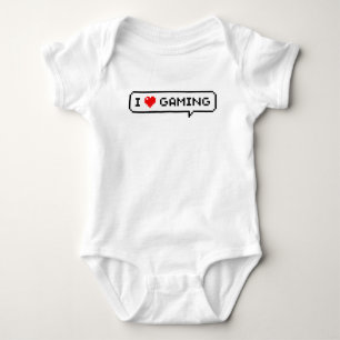 I Heart Gaming I Love Gaming Simple Pixel Art Baby Bodysuit