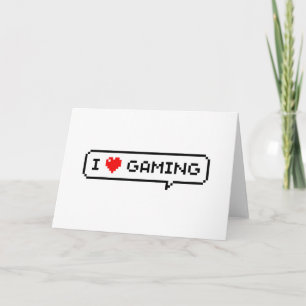 I Heart Gaming I Love Gaming Simple Pixel Art Card