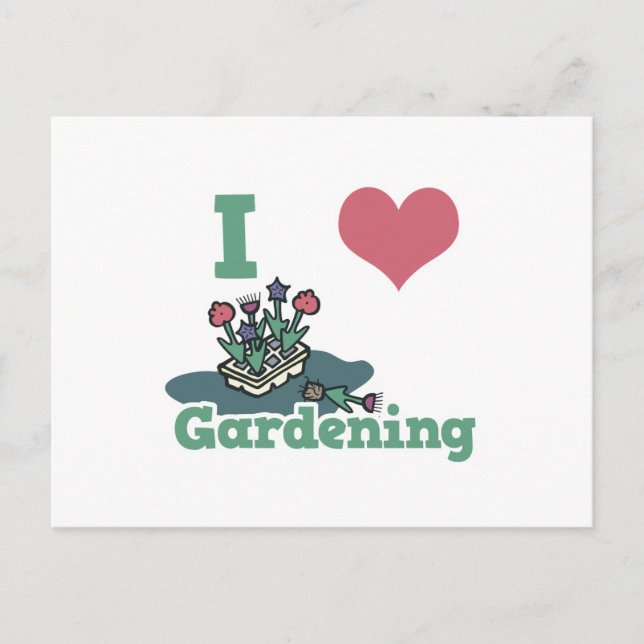 i heart gardening postcard (Front)