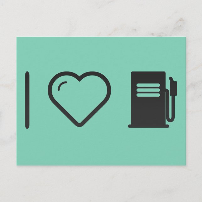 I Heart Gas Stations Postcard (Front)