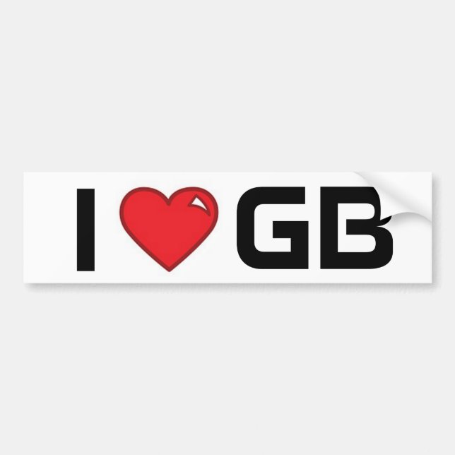 i heart gb bumper sticker (Front)